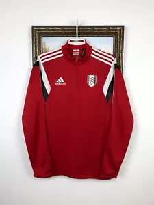 Fulham Cottagers Adidas Football Jacket Soccer Track Top Mens Red Rare Hype Sz M - Picture 1 of 19