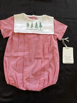 Carriage Boutique Nuevo con Etiquetas Rojo/Blanco Guinga Desmontable Navidad Babero Burbuja-6 Mos Foto 1 de 4