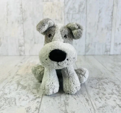 Russ Berrie Luv Pets SERGIO Gray Puppy Dog Bean Bag Plush Animal 5” RARE - Image 1 of 4