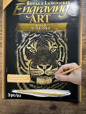 New Royal and Langnickel Gold Engraving Art Bengal Tiger GOLF23-3T - image 1 of 4