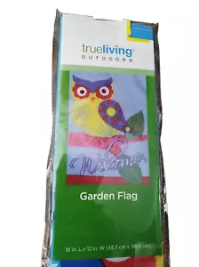 2 True Living Garden Flag 12 X 18"Welcome Owl Outdoor Flag - Picture 1 of 2
