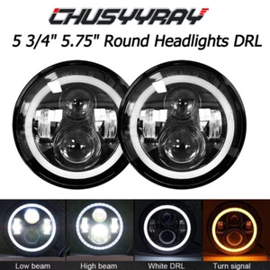 NEW For Peterbilt 349 359 2PCS 5-3/4 5.75" LED Headlights Combo Turn Lights - Picture 1 of 9