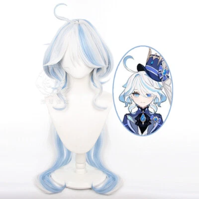 Genshin Impact Furina Water God Furina Cosplay Blue And White Wig Props Anime - Image 1 of 4