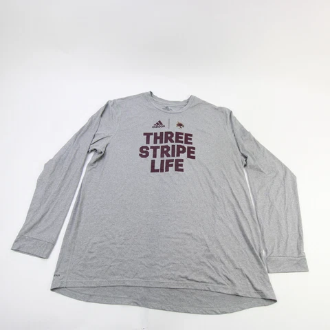 Texas State Bobcats adidas Aeroready Long Sleeve Shirt Men's Gray Used Cover