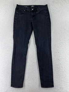 Ann Taylor Pants Womens 4 Black Denim Jeans Loft Modern Skinny Cotton Bend 29x30 - Picture 1 of 16
