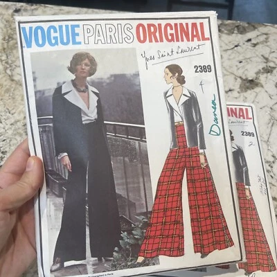 Patrones originales vintage de Vogue Paris de Yves Saint Laurent, lote de 2, talla 12, 14 Foto 1 de 4