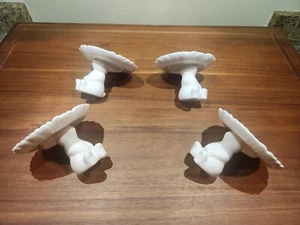 New Set of 4 Pedestal white Ceramic Bunny Cupcake Raiser Stand Easter Spring - Picture 1 of 7