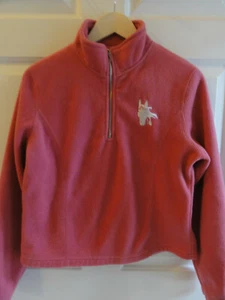 Cowgirl Hardware USA deep pink sweatshirt; girls sz L; horses, fleece - Picture 1 of 5