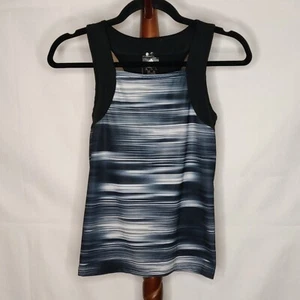 adidas activewear women's size M racerback tank multicolor stripe square neck - Picture 1 of 7