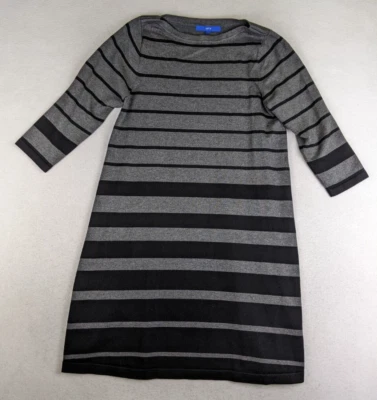 Apt. Vestido suéter manga 3/4 gris a rayas talla pequeña 9 para mujer Foto 1 de 4