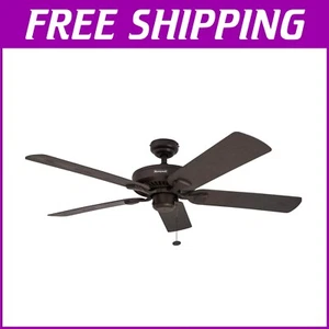 52" Classic Bronze Ceiling Fan with Pull Chain - Versatile Indoor/Outdoor Use - Picture 1 of 11