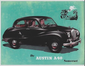 Austin A40 Somerset 4-dr 1952-54 Dutch Market Foldout Sales Brochure - Picture 1 of 1