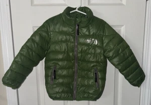 North Face Jacket Youth Boys Medium Green Puffer Fill Polyester Full Zip Down - Picture 1 of 11