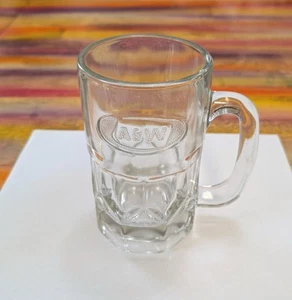 ⭐VTG Cup A&W Logo Root Beer Mug Glass Embossed Dimpled Clear 5 3/4" Tall Stein - Bild 1 von 6