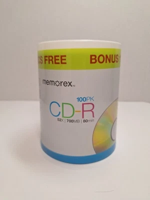 Memorex CD-R Digital Media 52X 700Mo 80Min 100 Pack New Factory Sealed - Image 1 of 3