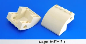 2 LEGO White Aviation Airplane Slope 4 x 4 x 2 Curved Door (61487) - 2 Pieces - Picture 1 of 2
