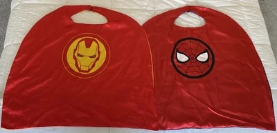 Child’s Spiderman And Ironman Capes Lot Of 2 One Size Reversible - Image 1 of 4