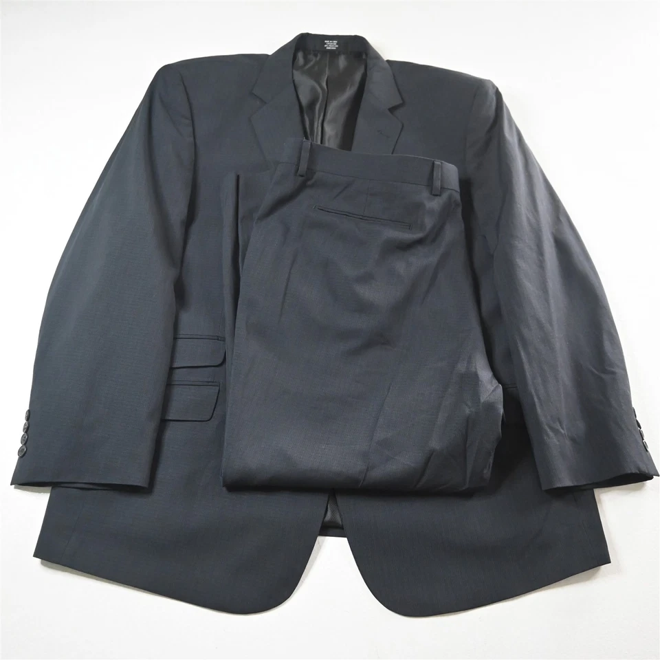 Pronto Uomo 48R 42x29 Blue Gray Check Mens Jacket Pants Suit - Image 1 of 4