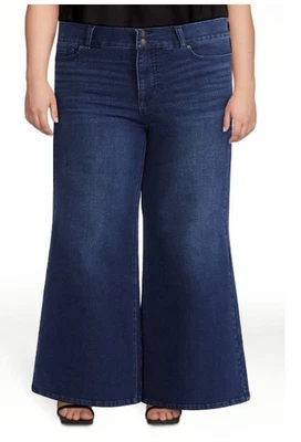 Sofia Vergara Blue Jeans Women 16 Margot SUPER Wide Leg High Rise, Med/Dark Wash - Image 1 of 4