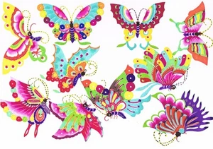 Juego de 10 cortes de papel mariposas individuales 10 piezas pequeñas coloridas Zhou lote de 3 paquetes - Imagen 1 de 11