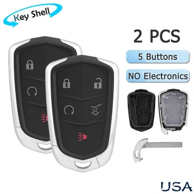 Repuesto de carcasa remota para llavero de coche 2 para Cadillac SRX XTS HYQ2AB HYQ2EB Foto 1 de 4