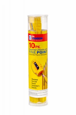 CH HANSON Carpenter Pencils & Sharpener, 10-Pk. 213