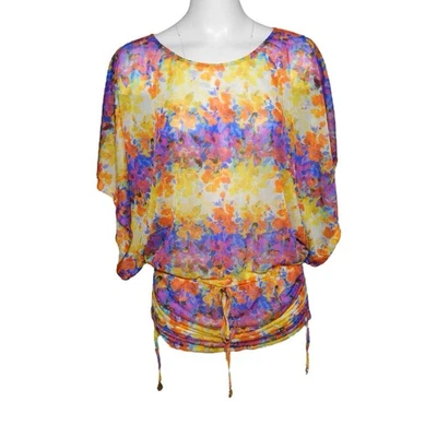 Luli Fama South Beach Swim Coverup Dulce Tormento Orange Mini Dress Size Small - Image 1 of 4