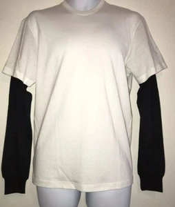 Dsquared2 Double Long Sleeve Tshirts White & Black Size M 100% Cotton - Picture 1 of 6