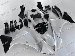 Fit for 12-14 YZF R1 Pearl White Black ABS Injection Mold Bodywork Fairing Kit - Picture 1 of 9