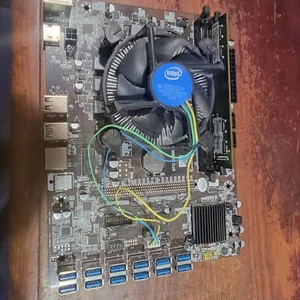B250C BTC Mining 12XPCIE W\CPU\RAM\COOLER\RISERS\CABLES Complete setup -GPU'S - Picture 1 of 9