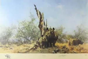 DAVID SHEPHERD 'RHINO BEWARE' LIMITED EDITION PRINT 270/1300, SIGNED - Picture 1 of 2