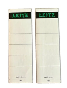 Autentiche nuove vintage 1642 Leitz autoadesive etichette colonna vertebrale set di 2 dalla Germania - Foto 1 di 4