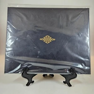 Blue Leatherette Certificate Holder Gold Stamped Crest Horizonta Holds Two 8.5" - Picture 1 of 2