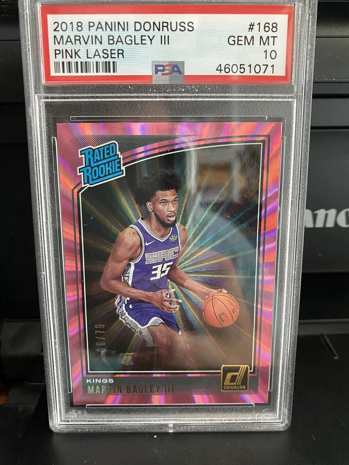 Marvin Bagley lll 2018-19 Donruss Pink Holo Laser /79 RC PSA 10 Gem Mint Pop 2🔥 - Image 1 of 2