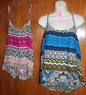 OLD NAVY Ladies' Medium TANK TOPS (spaghetti straps; choice blue or pink) NWT - Image 1 of 2