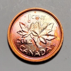 TONED 2012 CANADIAN CANADA CENT PENNY NON-MAGNETIC UNC #C7368 - Picture 1 of 2