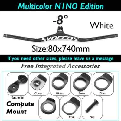  Manillar integrado de fibra de carbono para bicicleta MTB con ángulo de vástago -8/-17/-25 grados Foto 1 de 4