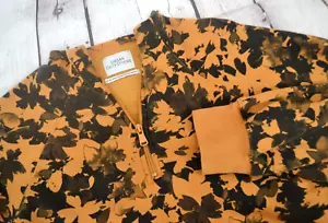 URBAN OUTFITTERS maglione donna 1/4 zip crop TAGLIA MEDIA foglie arancioni - Foto 1 di 6