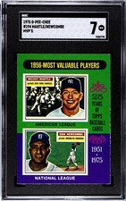 1975 O-Pee-Chee #194 - 1956 MVPs Mickey Mantle & Don Newcombe SGC 7! Rare OPC!!