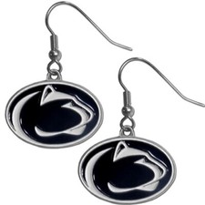 Penn State Nittany Lions Football Logo NCAA Silver Charm Dangle Earrings