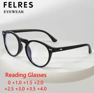 Gafas de lectura retro redondas anti luz azul para hombres mujeres gafas presbicias nuevas - Imagen 1 de 16