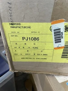 Hammond 10x8x6 Fiberglass Wall mount Electrical Enclosure PJ1086 - Picture 1 of 6