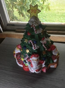 ÁRBOL DE NAVIDAD DE SANTA ILUMINADO PORCELANA EXPRESIONES NAVIDEÑAS - Imagen 1 de 11