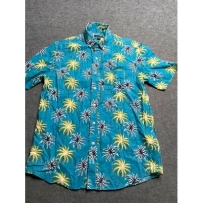 Club Room Tropical linen cotton Button-Down Hawaiian Shirt Summer Beach Casual S - Image 1 of 4