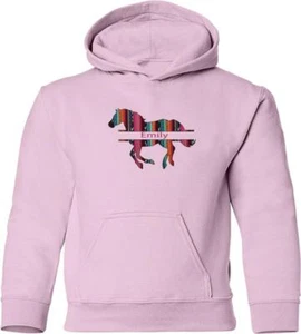 Girl's Personalized Serape Horse Hoodie Sweatshirt Horse Gift - Picture 1 of 5