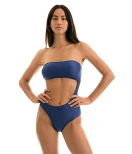 Rio De Sol Rio Monokini Brazilian Blue One Piece Swimsuit Size Large 2409 - Afbeelding 1 van 2