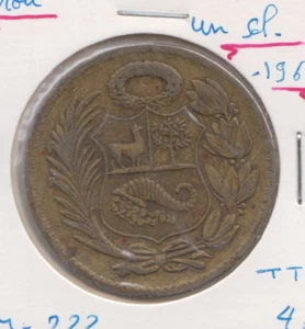 PERU 1 Sol de oro 1963 KM222 (AB188) - Picture 1 of 2