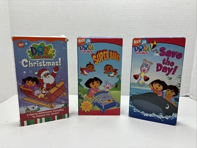 Dora The Explorer VHS Lot 3, Christmas, Super Babies, And Save The Day. Tested - Image 1 of 3