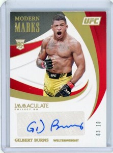 2021 Panini Immaculate Collection Modern Marks Gold Auto #MM-GBS Gilbert Burns 