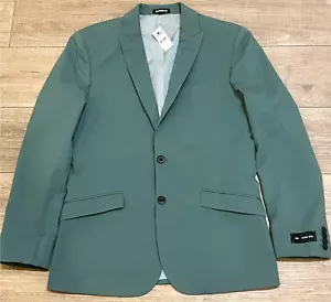 NEW EXPRESS EXTRA SLIM GREEN WOOL BLEND MODERN TECH SUIT JACKET SIZE 40R - Picture 1 of 7
